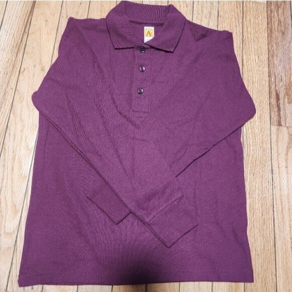 M Youth School Apparel Uniform Long Sleeve Polo Shirt - Picture 5 of 8